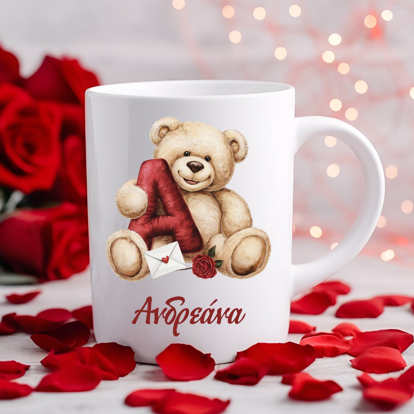 Initial Teddy Bear Ceramic Mug