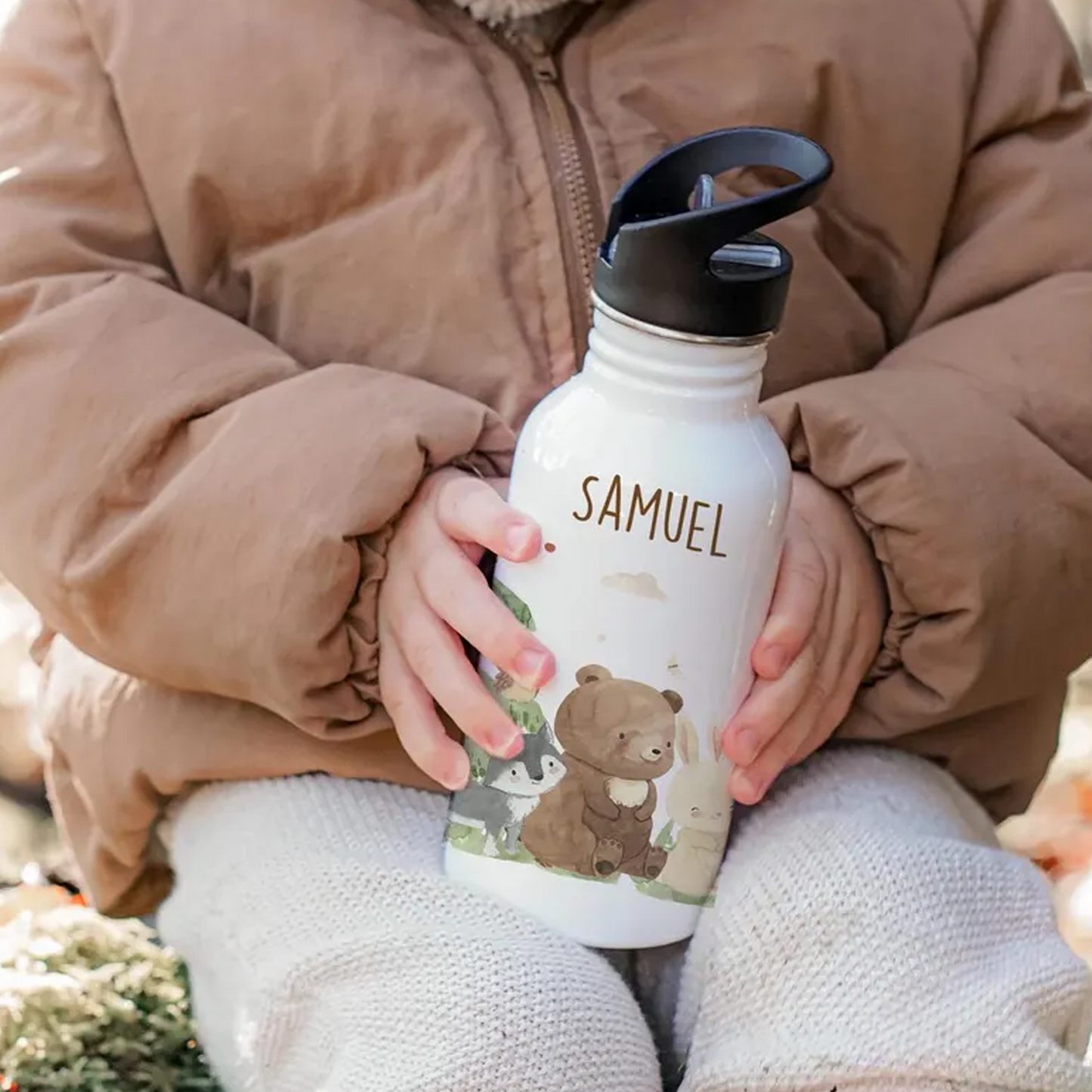Cute Bear - Stainless Steel Water Bottle