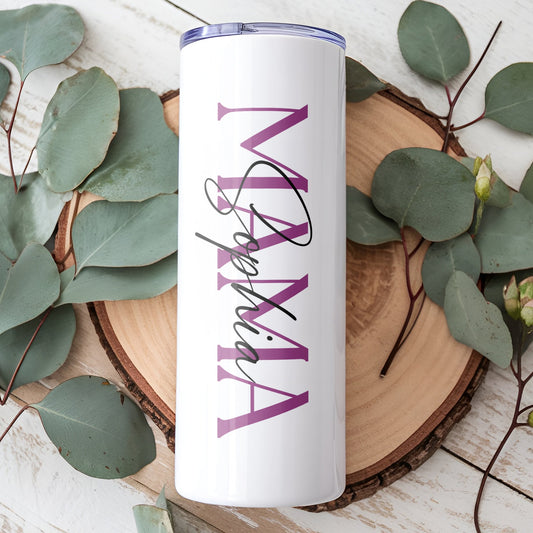 Stainless Steel Skinny Tumbler With Straw